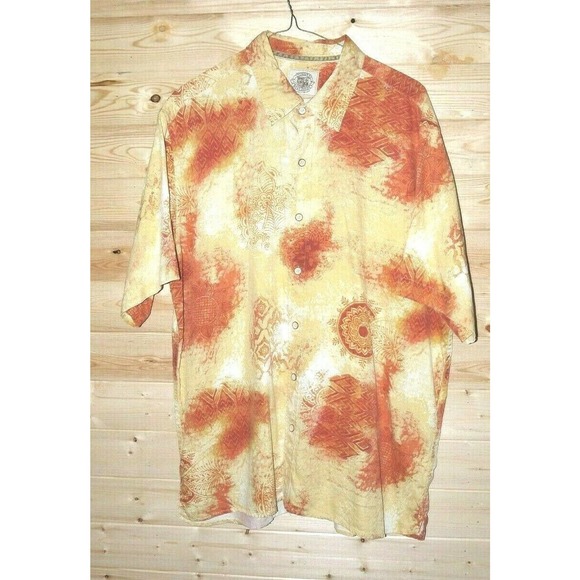 PUSSER'S WEST INDIES HAWAIAAN SILK YELLOW/ORANGE SHIRT SIZE XL - Picture 1 of 3
